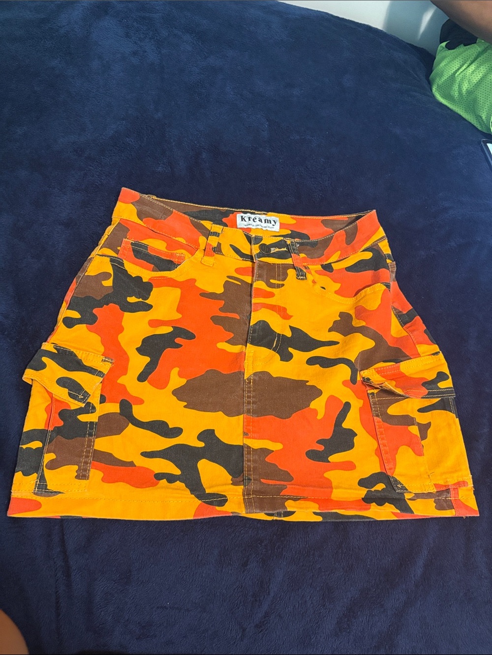 Orange Camo Pencil Skirt